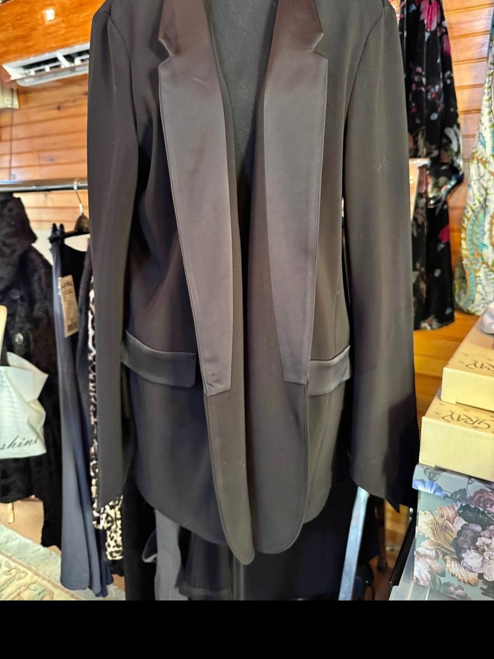 Joseph Ribkoff Black Satin-Trim Blazer